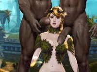 Guild Wars 2 Hentai Mesmer surrounded with black cocks